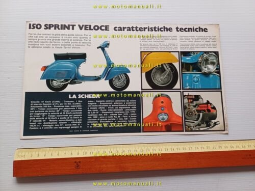 Piaggio Vespa 150 Sprint Veloce 1973 depliant originale italiano