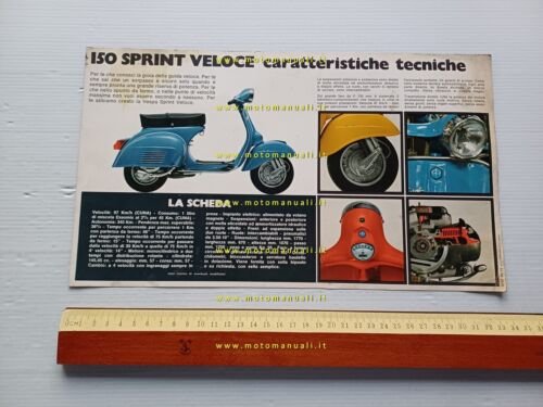 Piaggio Vespa 150 Sprint Veloce 1973 depliant originale italiano