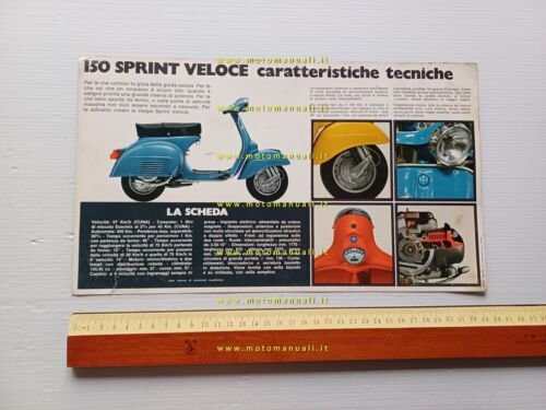 Piaggio Vespa 150 Sprint Veloce 1973 depliant originale italiano
