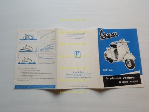Piaggio Vespa 150 vb1t 1957 depliant originale italiano