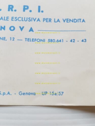 Piaggio Vespa 150 vb1t 1957 depliant originale italiano