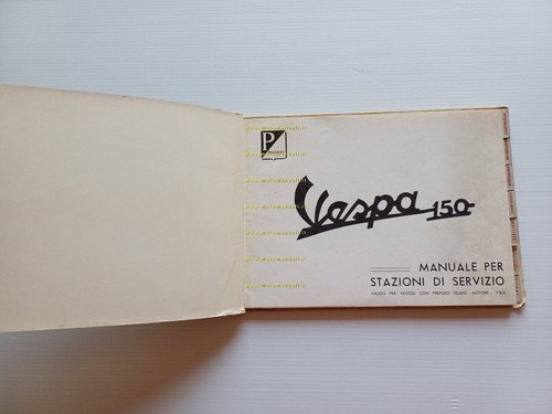Piaggio Vespa 150 VBA 1958 manuale officina italiano originale