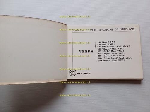 Piaggio Vespa 180-150-125-50 1968 manuale officina originale workshop manual