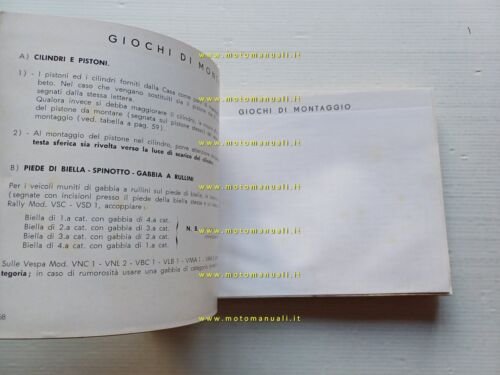 Piaggio Vespa 200-180-150-125-90-50 1972 manuale officina originale shop manual