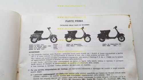 Piaggio Vespa 50- 90- 125 Primavera- 125 ET3 1990 catalogo …
