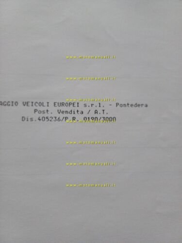 Piaggio Vespa 50 1990 AGGIORNAMENTO-VARIANTI manuale officina originale