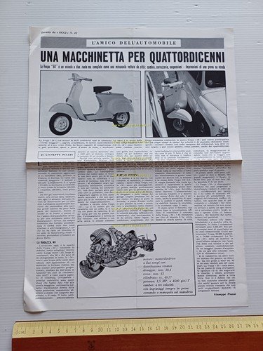 Piaggio Vespa 50 1a serie 1964 depliant ristampa articolo Oggi …