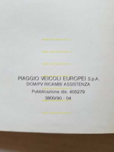 Piaggio Vespa 50 Automatica 1990 catalogo ricambi originale spare parts …