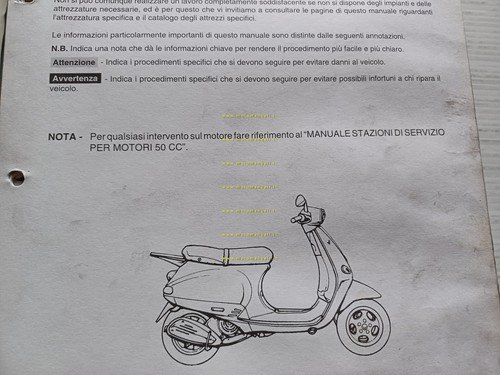 Piaggio Vespa 50 ET2 1997 manuale officina TELAIO originale