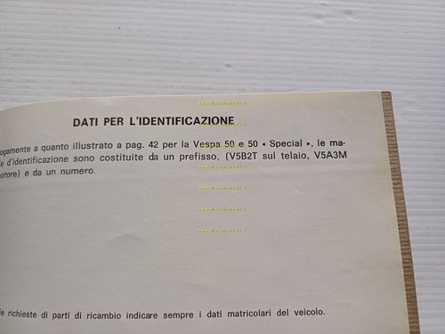 Piaggio Vespa 50-Special-Elestart 1973 manuale uso manutenzione originale V5A-B