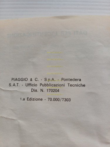 Piaggio Vespa 50-Special-Elestart 1973 manuale uso manutenzione originale V5A-B