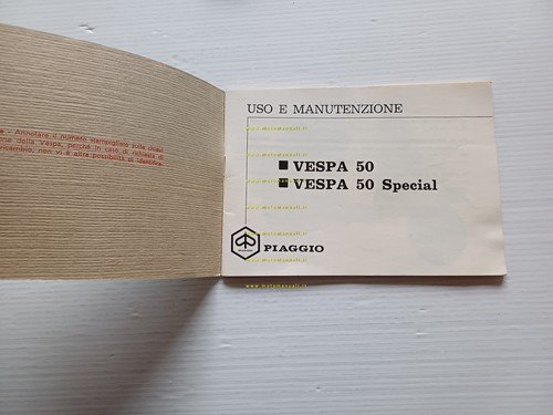Piaggio Vespa 50-Special-Elestart 1973 manuale uso manutenzione originale V5A-B