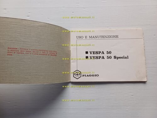 Piaggio Vespa 50-Special-Elestart 1973 manuale uso manutenzione originale V5A-B