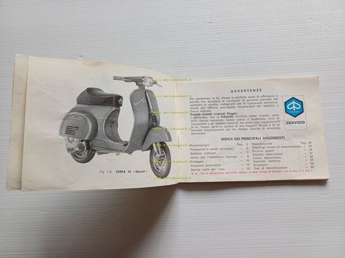 Piaggio Vespa 50-Special-Elestart 1973 manuale uso manutenzione originale V5A-B