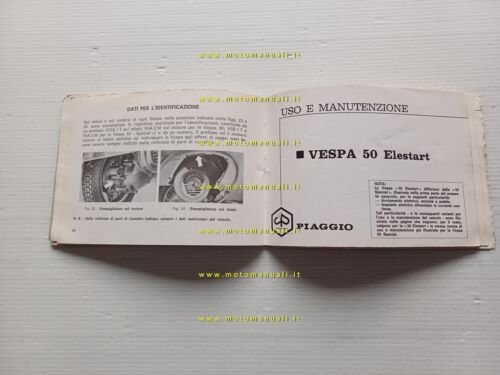 Piaggio Vespa 50-Special-Elestart 1973 manuale uso manutenzione originale V5A-B