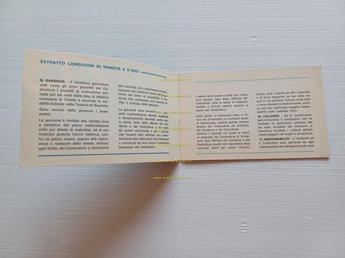 Piaggio Vespa 50 tutti modelli libretto garanzia nuovo anni 70 …