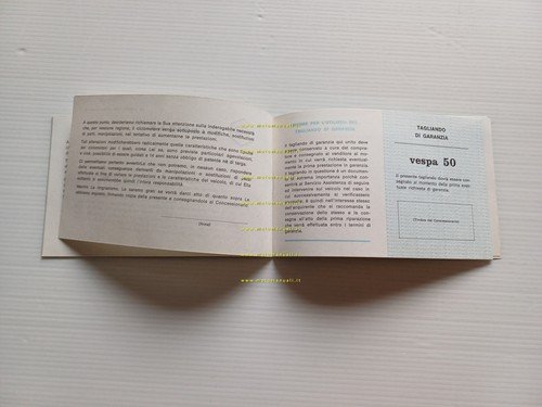 Piaggio Vespa 50 tutti modelli libretto garanzia nuovo anni 70 …