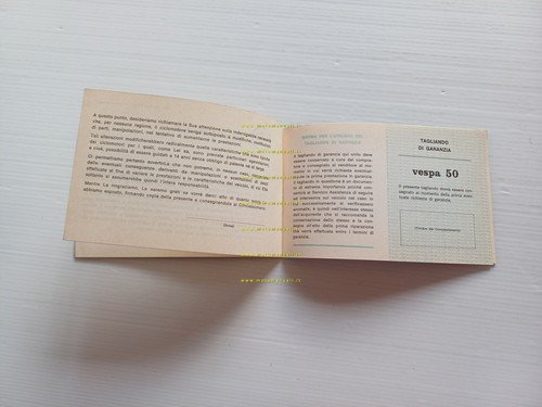 Piaggio Vespa 50 tutti modelli libretto garanzia nuovo anni 70 …