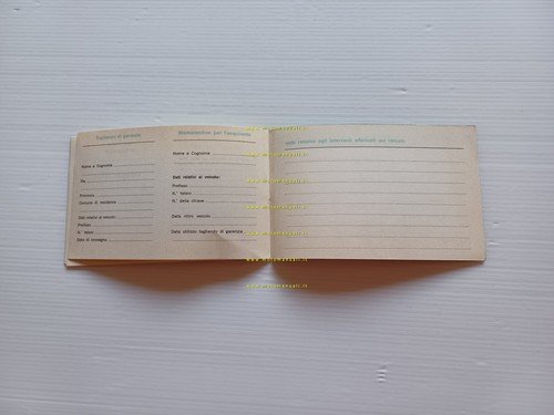Piaggio Vespa 50 tutti modelli libretto garanzia nuovo anni 70 …