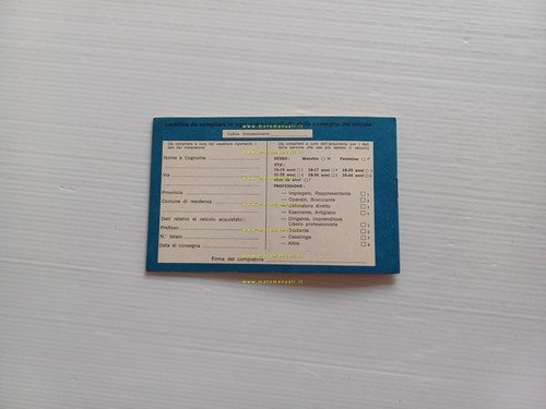 Piaggio Vespa 50 tutti modelli libretto garanzia nuovo anni 70 …