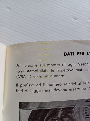 Piaggio Vespa 50 V5A 1 1967 manuale uso manutenzione libretto …