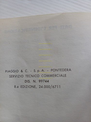 Piaggio Vespa 50 V5A 1 1967 manuale uso manutenzione libretto …