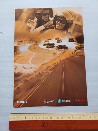 Piaggio Vespa Gilera caschi dedicati depliant italiano originale