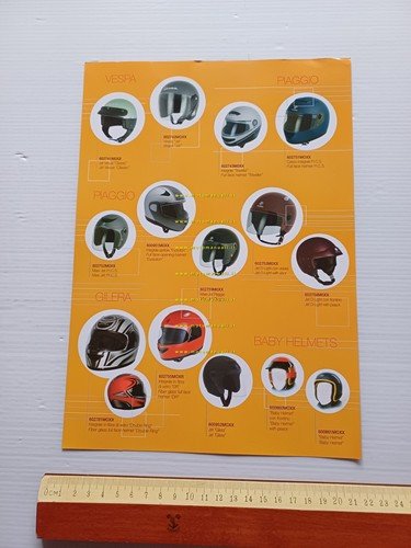 Piaggio Vespa Gilera caschi dedicati depliant italiano originale