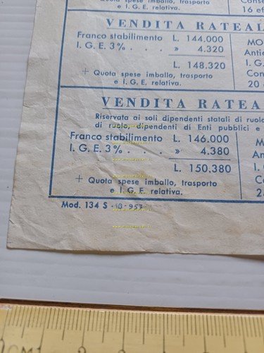 Piaggio Vespa GS - 125 - 150 listino versioni 1957 …