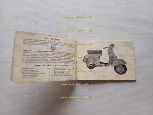 Piaggio Vespa GS 160 1962 manuale uso manutenzione libretto istruzioni …