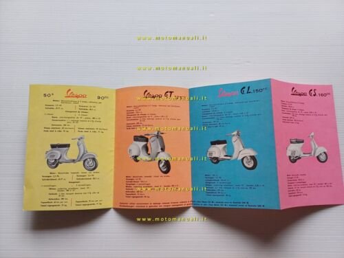Piaggio Vespa GS 160 GL 150 GT 125 50-90 depliant …