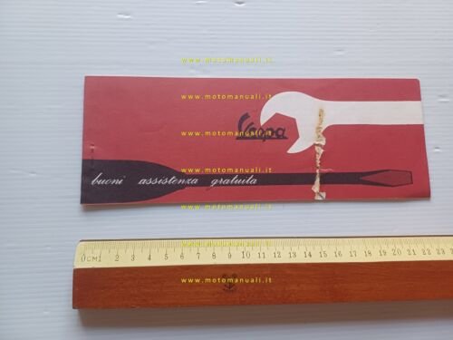 Piaggio Vespa libretto garanzia tagliandi usato anni 70 originale