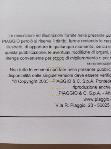 Piaggio Vespa LX 125 - 150 4T 2003 manuale officina …