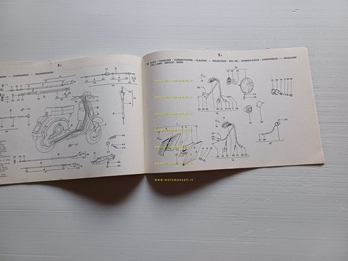 Piaggio Vespa PK 125 Automatica 1984 tavole illustrate catalogo ricambi
