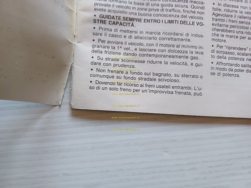 Piaggio Vespa PK 125 FL VMX7T 1990 manuale uso libretto …