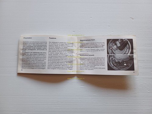 Piaggio Vespa PK 125 FL VMX7T 1990 manuale uso libretto …