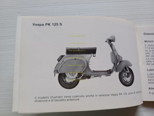 Piaggio Vespa PK 125 S - PK 125 1982 manuale …