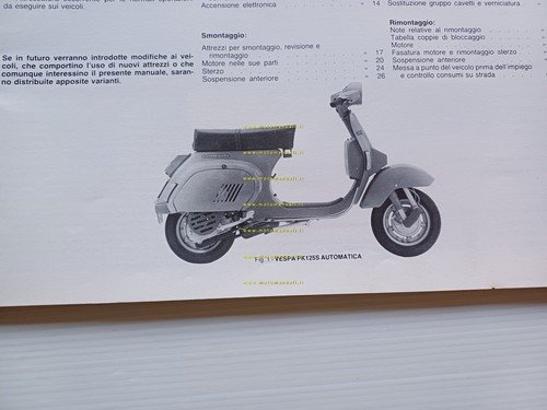 Piaggio VESPA PK 125 S Automatica 1984 manuale officina italiano …