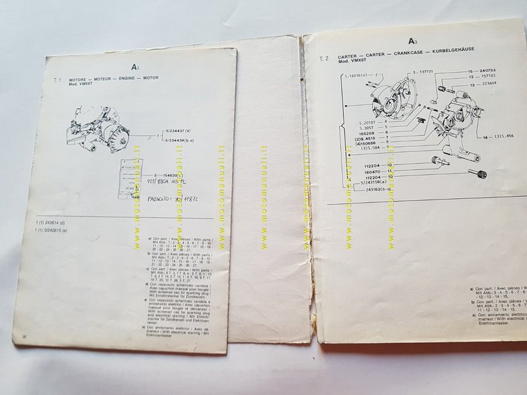 Piaggio Vespa PK 125 XL 1986 catalogo ricambi originale spare …