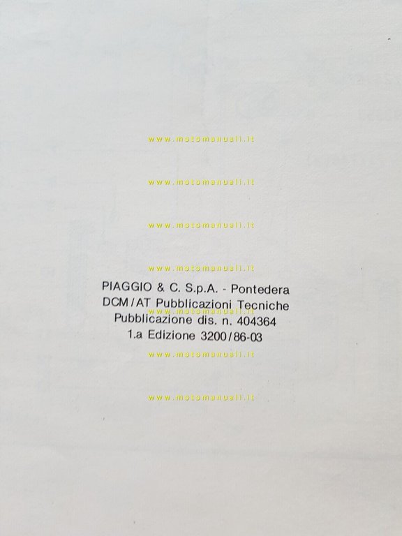Piaggio Vespa PK 125 XL 1986 catalogo ricambi originale spare …