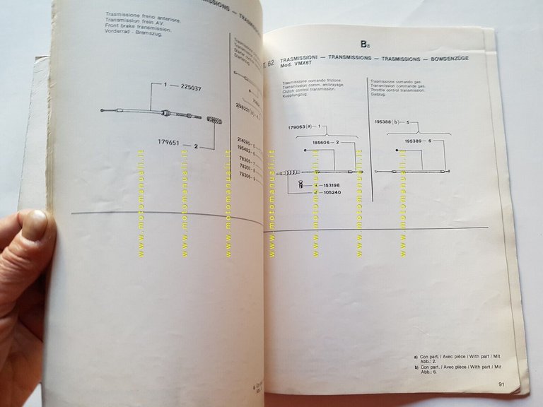 Piaggio Vespa PK 125 XL 1986 catalogo ricambi originale spare …