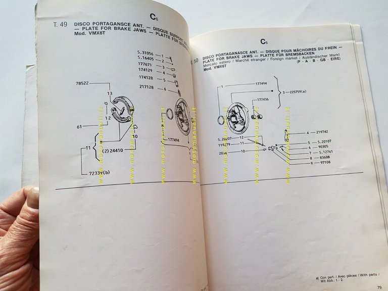 Piaggio Vespa PK 125 XL 1986 catalogo ricambi originale spare …