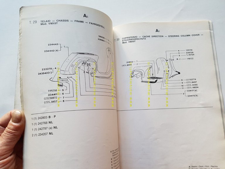 Piaggio Vespa PK 125 XL 1986 catalogo ricambi originale spare …