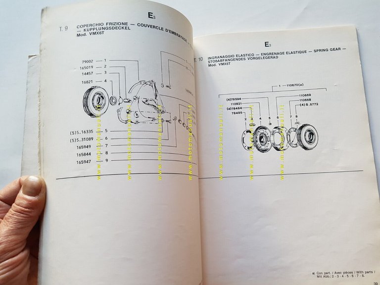 Piaggio Vespa PK 125 XL 1986 catalogo ricambi originale spare …