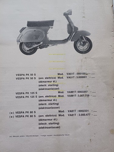 Piaggio Vespa PK 50 S - 80 S - 125 …