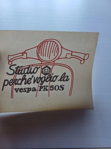 Piaggio Vespa PK 50 S vetrofania pubblicitaria originale