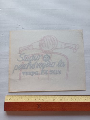 Piaggio Vespa PK 50 S vetrofania pubblicitaria originale