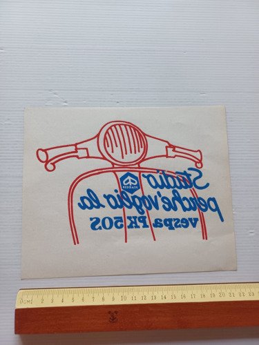 Piaggio Vespa PK 50 S vetrofania pubblicitaria originale