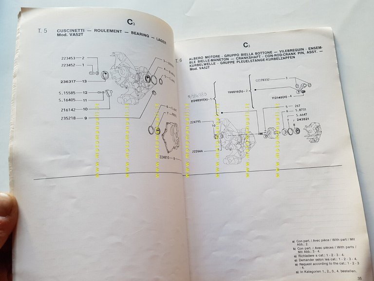 Piaggio Vespa PK 50 XL Plurimatic 1986 catalogo ricambi originale …