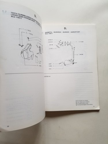 Piaggio Vespa PK 50 XL V5N1T 1990 catalogo ricambi ORIGINALE